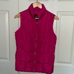 Land’s End down filled pink puffer vest XS